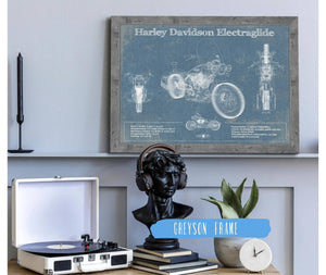 14" x 11" / Greyson Frame Cutler West Harley Davidson ElectraGlide Motorcycle Patent Print