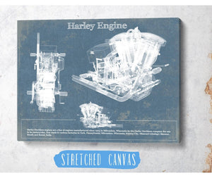 Cutler West Harley-Davidson Engine Vintage Blueprint Motorcycle Engine Patent Print