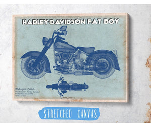 Cutler West Harley-Davidson Fat Boy Blueprint Motorcycle Patent Print