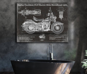 Cutler West Harley-Davidson FLH Electra Glide Shovelhead 1966 Motorcycle Patent Print