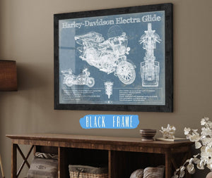 20" x 16" / Black Frame Cutler West Harley-Davidson FLHTCUI Ultra Classic Electra Glide Vintage Motorcycle Patent Print