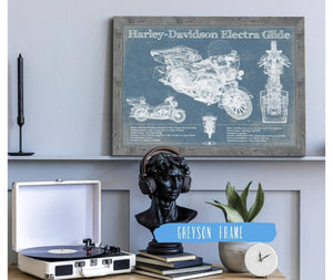 20" x 16" / Greyson Frame Cutler West Harley-Davidson FLHTCUI Ultra Classic Electra Glide Vintage Motorcycle Patent Print