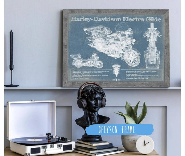 20" x 16" / Greyson Frame Cutler West Harley-Davidson FLHTCUI Ultra Classic Electra Glide Vintage Motorcycle Patent Print