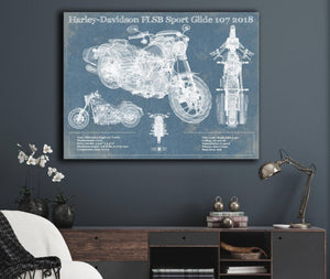 Cutler West Harley-Davidson FLSB Sport Glide 107 2018 Blueprint Motorcycle Patent Print
