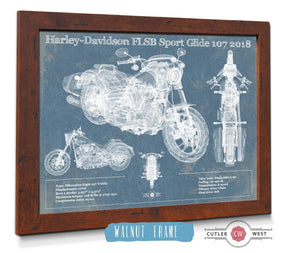 Cutler West Harley-Davidson FLSB Sport Glide 107 2018 Blueprint Motorcycle Patent Print
