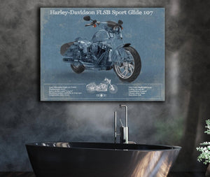 Cutler West Harley-Davidson FLSB Sport Glide Blueprint Motorcycle Patent Print
