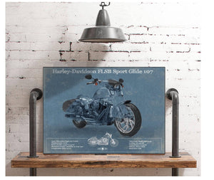 Cutler West Harley-Davidson FLSB Sport Glide Blueprint Motorcycle Patent Print