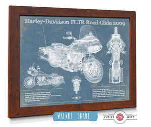 Cutler West Harley-Davidson FLTR Road Glide 2009 Blueprint Motorcycle Patent Print