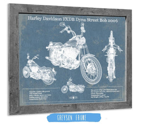 Cutler West Harley Davidson FXDB Dyna Street Bob 2006 Blueprint Motorcycle Patent Print