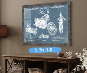 Cutler West Harley Davidson FXDB Dyna Street Bob 2006 Blueprint Motorcycle Patent Print
