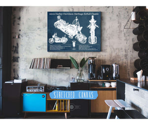 Cutler West Harley Davidson Heritage Softail Classic 2012 Blueprint Vintage Motorcycle Print