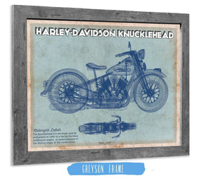 Cutler West Harley-Davidson Knucklehead Blueprint Motorcycle Patent Print