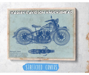Cutler West Harley-Davidson Knucklehead Blueprint Motorcycle Patent Print