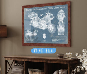 Cutler West Harley-Davidson Road Glide Ultra 2018 Blueprint Motorcycle Patent Print