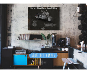 Cutler West Harley-Davidson Road King Motorcycle Patent Print