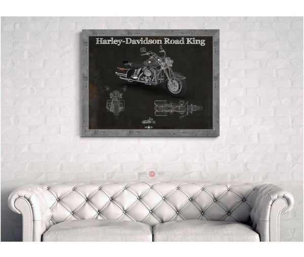 Cutler West Harley-Davidson Road King Motorcycle Patent Print