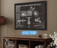 Cutler West Best Selling Collection 14" x 11" / Black Frame Harley Davidson Softail Slim S Army Design 2016 Motorcycle Patent Print 845000197_64313