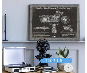 Cutler West Harley Davidson Softail Slim S Army Design 2016 Motorcycle Patent Print