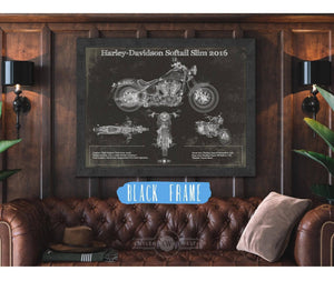 Cutler West Harley Davidson Softail Slim S Army Design 2016 Motorcycle Patent Print