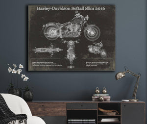 Cutler West Harley Davidson Softail Slim S Army Design 2016 Motorcycle Patent Print