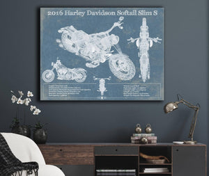 Cutler West Harley-Davidson Softail Slim S Motorcycle Patent Print