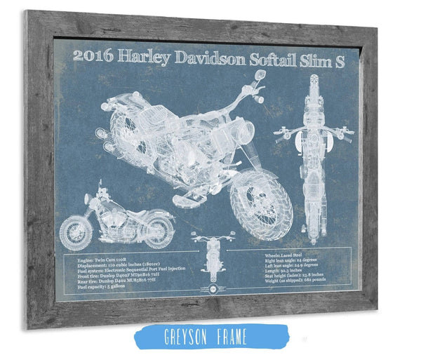 Cutler West Harley-Davidson Softail Slim S Motorcycle Patent Print