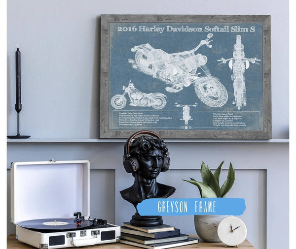 Cutler West Harley-Davidson Softail Slim S Motorcycle Patent Print