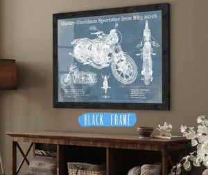 Cutler West Harley-Davidson Sportster Iron 883 2016 Blueprint Motorcycle Patent Print
