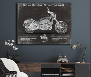 Cutler West Harley-Davidson Street 750 2018 Motorcycle Patent Print