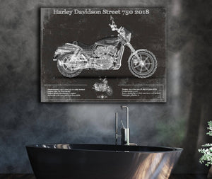 Cutler West Harley-Davidson Street 750 2018 Motorcycle Patent Print
