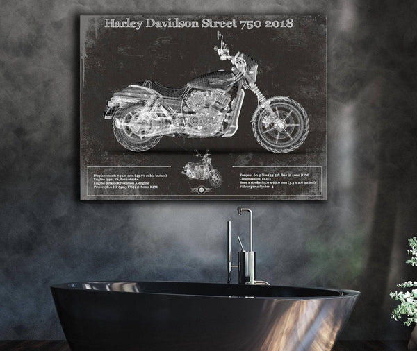 Cutler West Harley-Davidson Street 750 2018 Motorcycle Patent Print