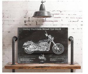 Cutler West Harley-Davidson Street 750 2018 Motorcycle Patent Print