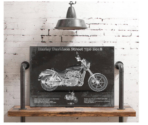 Cutler West Harley-Davidson Street 750 2018 Motorcycle Patent Print