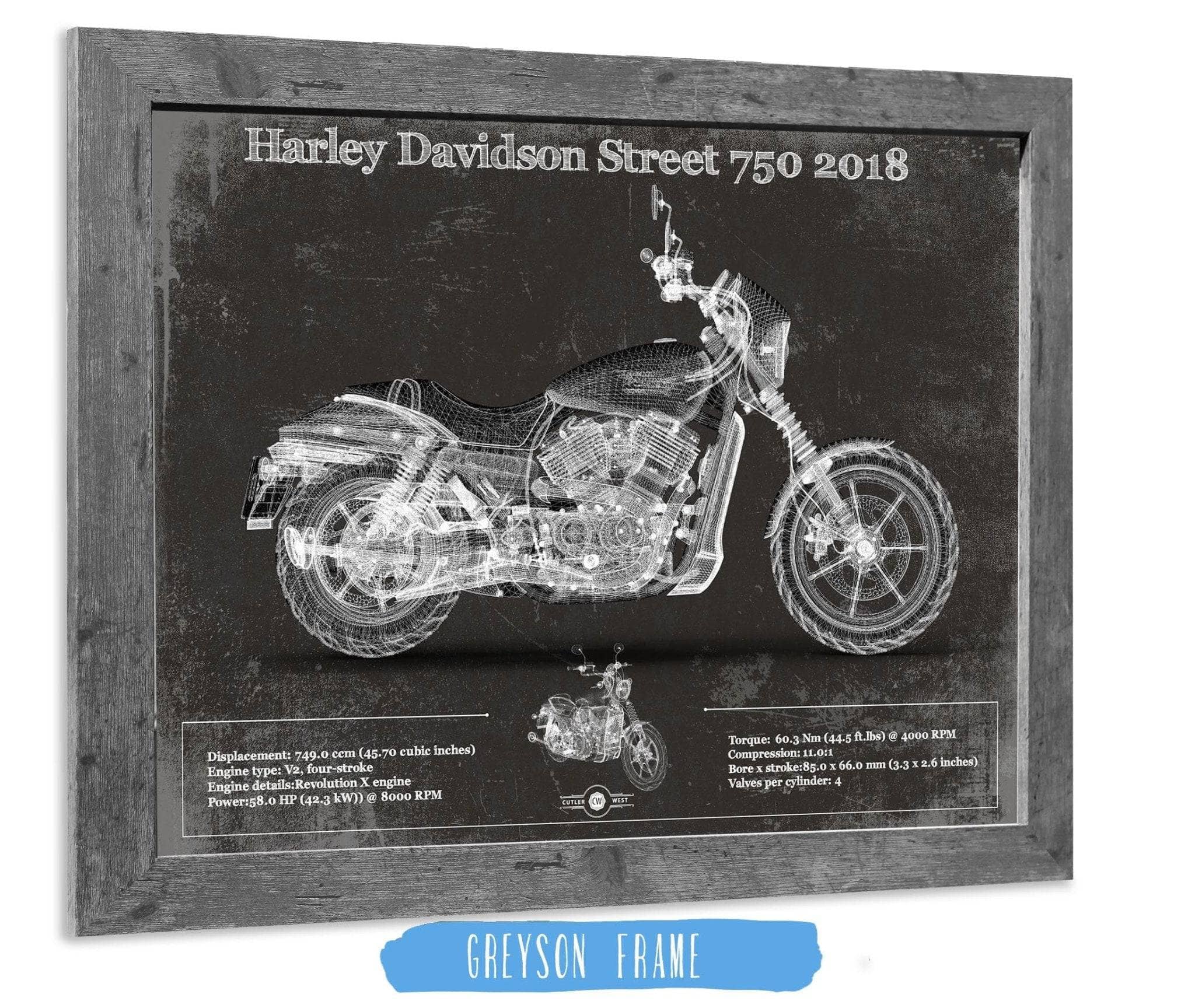 Harley-Davidson Street 750 2018 Motorcycle Patent Art by Cutler West