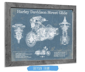 14" x 11" / Greyson Frame Cutler West Harley Davidson Street Glide Motorcycle Patent Print