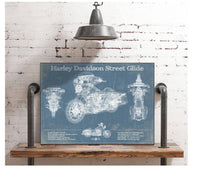 Cutler West Best Selling Collection Harley Davidson Street Glide Motorcycle Patent Print