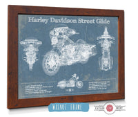 Cutler West Best Selling Collection 14" x 11" / Walnut Frame Harley Davidson Street Glide Motorcycle Patent Print 833110106-TOP