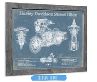 Cutler West Best Selling Collection 14" x 11" / Greyson Frame Harley Davidson Street Glide Motorcycle Patent Print 833110106-TOP