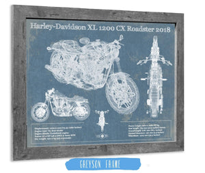 Cutler West Harley-Davidson XL 1200 CX Roadster 2018 Blueprint Motorcycle Patent Print