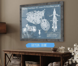 Cutler West Harley-Davidson XL 1200 CX Roadster 2018 Blueprint Motorcycle Patent Print