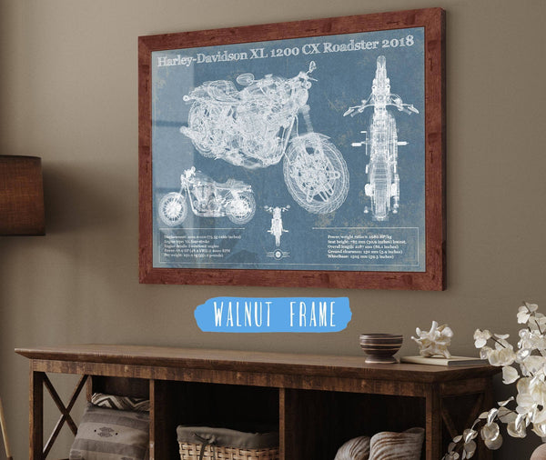 Cutler West Harley-Davidson XL 1200 CX Roadster 2018 Blueprint Motorcycle Patent Print