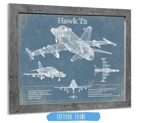 14" x 11" / Greyson Frame Cutler West HAWK T2 Blueprint Original Military Wall Art