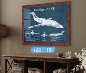 Cutler West Hawker 400XP Vintage Blueprint Airplane Print
