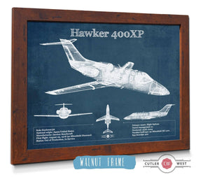 Cutler West Hawker 400XP Vintage Blueprint Airplane Print