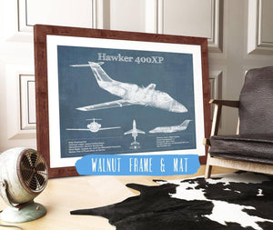 Cutler West Hawker 400XP Vintage Blueprint Airplane Print