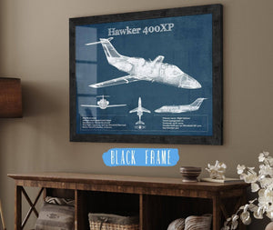 Cutler West Hawker 400XP Vintage Blueprint Airplane Print