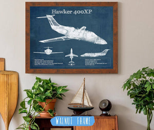 Cutler West Hawker 400XP Vintage Blueprint Airplane Print