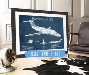 Cutler West Hawker 400XP Vintage Blueprint Airplane Print