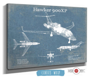 Cutler West Hawker 900XP Vintage Aviation Blueprint Print - Custom Pilot Name Can Be Added