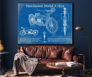 Cutler West Henderson Model A 1912 Motorcycle Patent Print